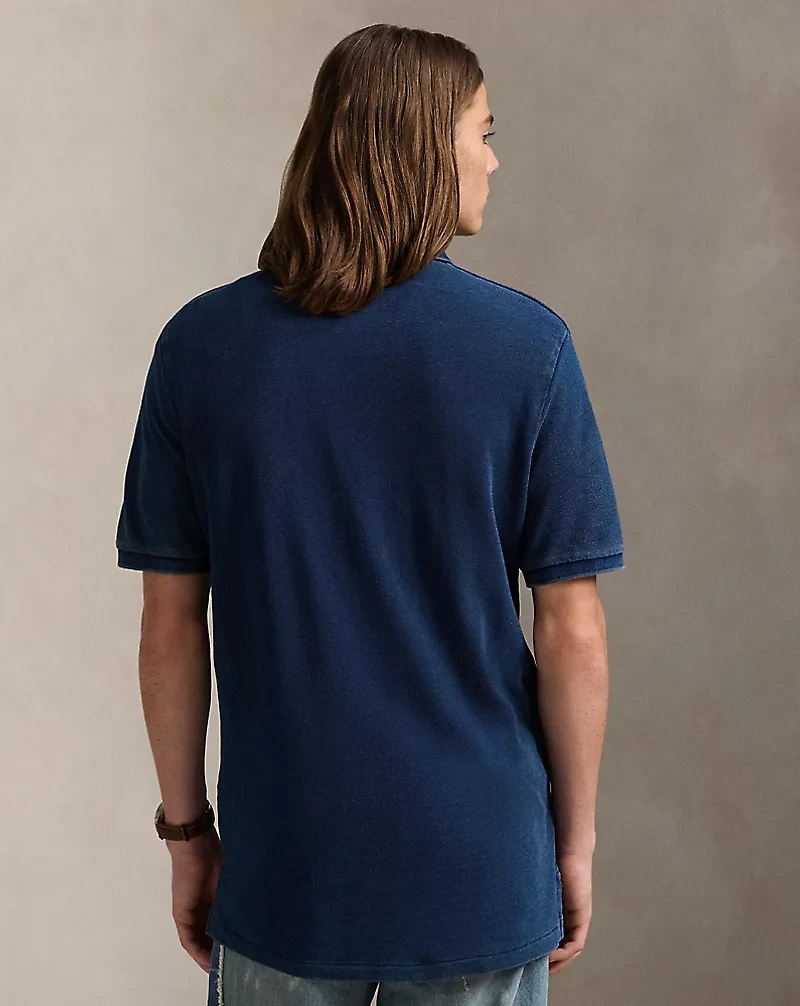 Classic Fit Indigo Mesh Polo Shirt