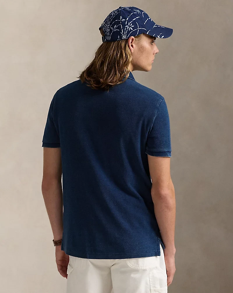 Custom Slim Fit Indigo Mesh Polo Shirt