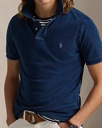 Custom Slim Fit Indigo Mesh Polo Shirt
