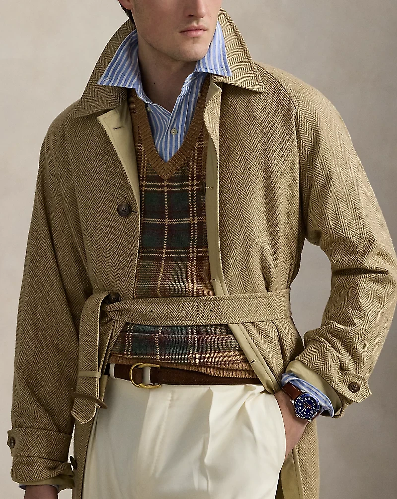 Plaid Wool-Cotton Sweater Vest