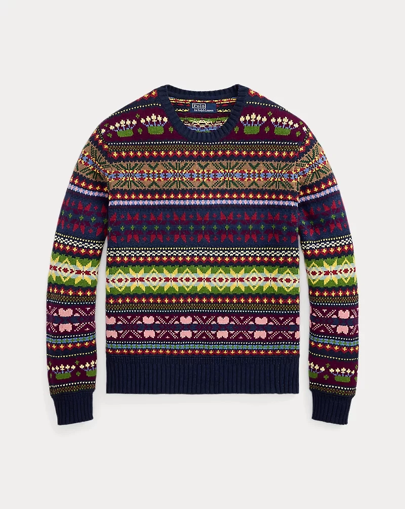 Fair Isle Cotton-Blend Sweater