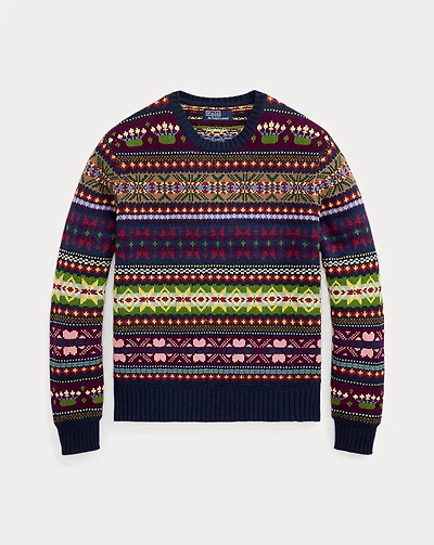 Fair Isle Cotton-Blend Sweater