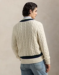 Embroidered Cotton-Blend Cricket Sweater