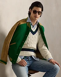 Embroidered Cotton-Blend Cricket Sweater