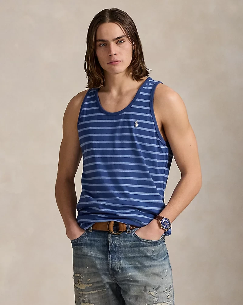 Classic Fit Striped Jersey Tank