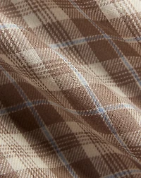 Classic Fit Plaid Linen Camp Shirt