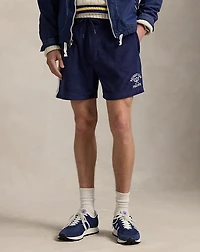 6-Inch Embroidered Terry Track Short