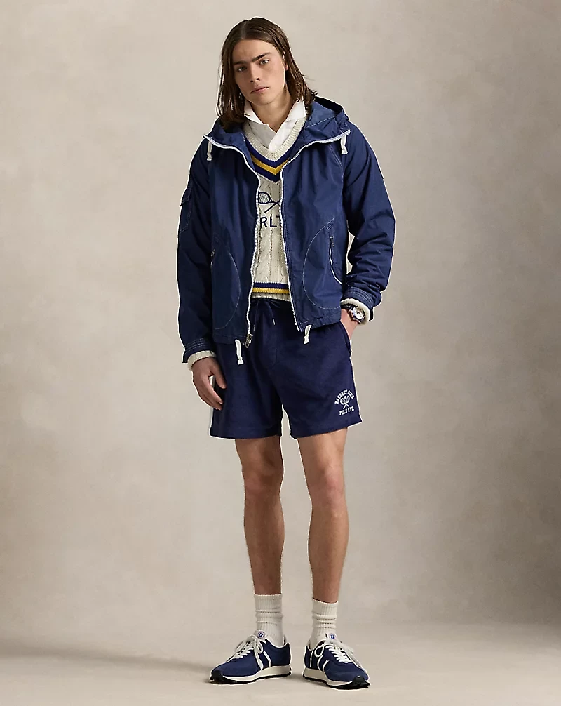 6-Inch Embroidered Terry Track Short