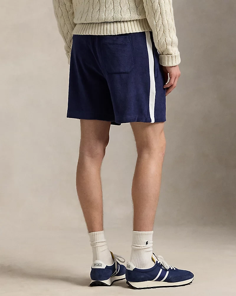 6-Inch Embroidered Terry Track Short