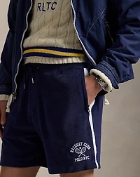 6-Inch Embroidered Terry Track Short