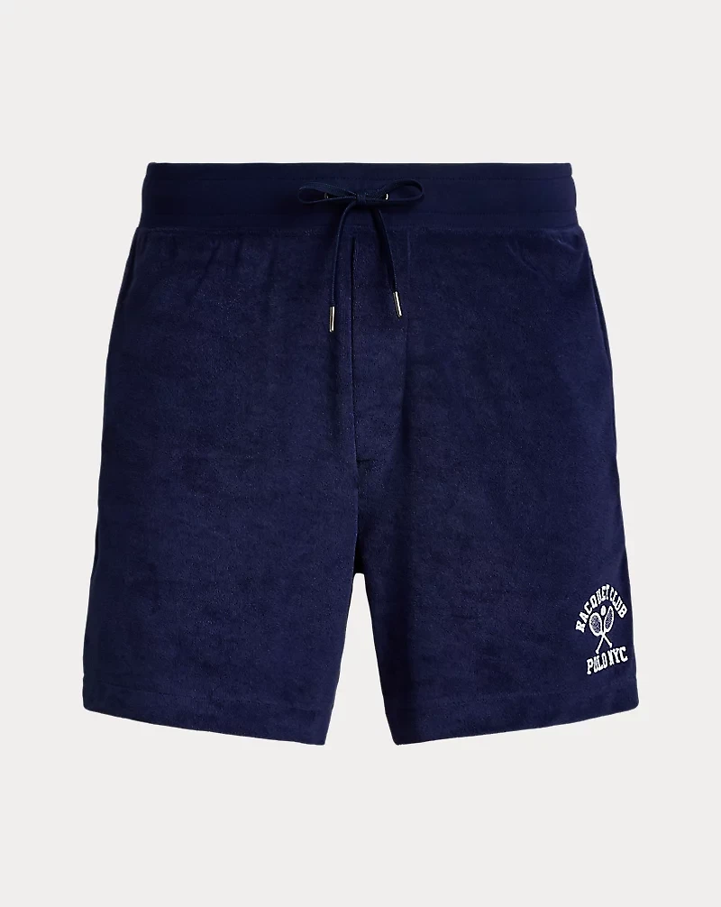 6-Inch Embroidered Terry Track Short