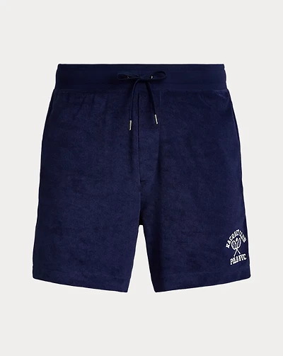 6-Inch Embroidered Terry Track Short