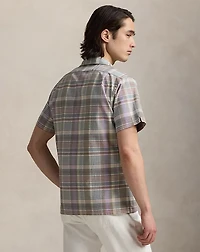 Classic Fit Plaid Oxford Camp Shirt