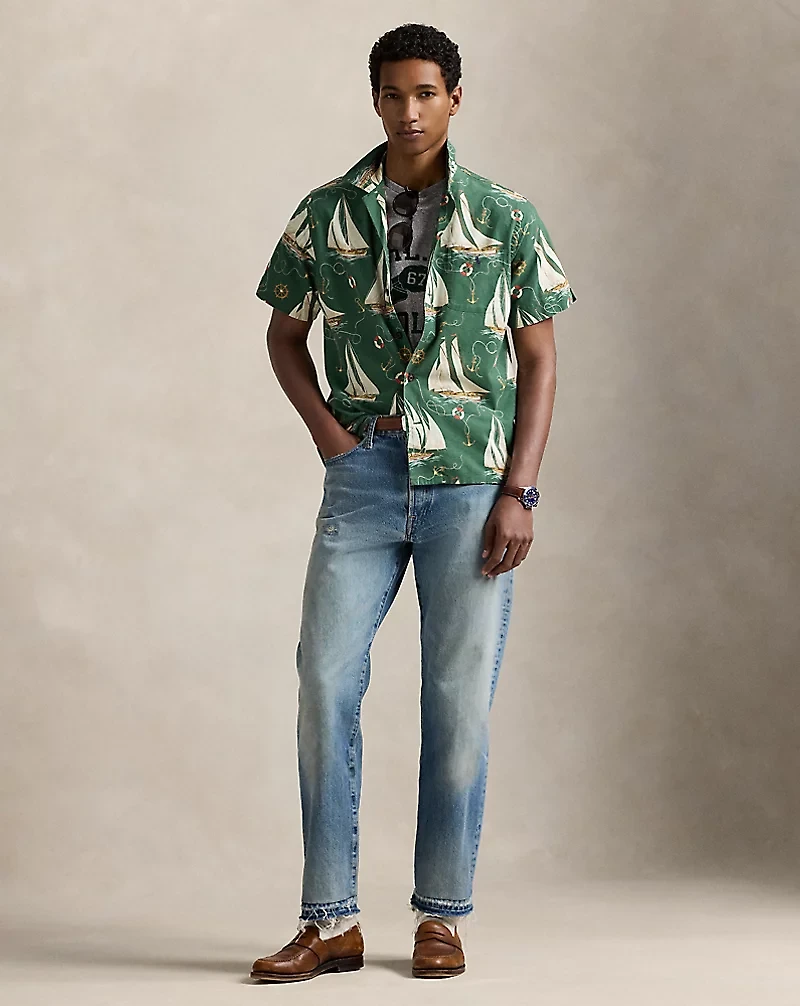 Classic Fit Sailboat Oxford Camp Shirt