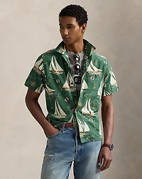 Classic Fit Sailboat Oxford Camp Shirt