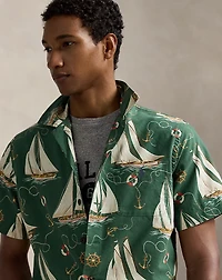 Classic Fit Sailboat Oxford Camp Shirt