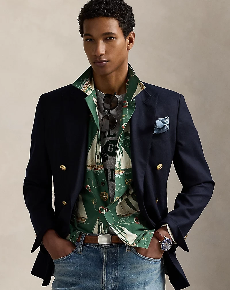 Classic Fit Sailboat Oxford Camp Shirt