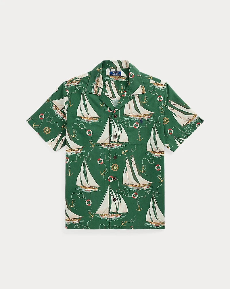 Classic Fit Sailboat Oxford Camp Shirt