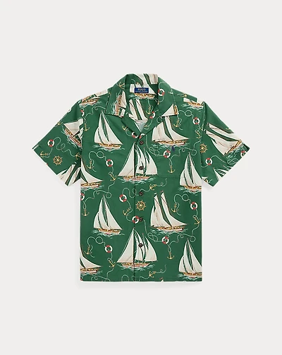 Classic Fit Sailboat Oxford Camp Shirt