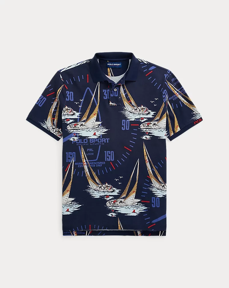 Classic Fit Nautical Mesh Polo Shirt