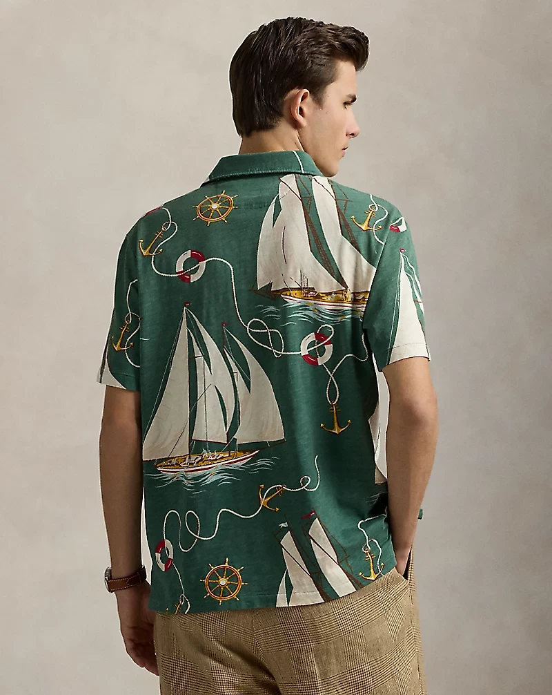 Classic Fit Sailboat Jersey Polo Shirt