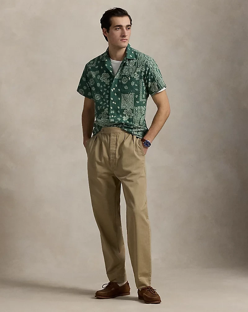 Classic Fit Bandanna-Print Camp Shirt