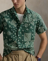 Classic Fit Bandanna-Print Camp Shirt