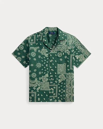 Classic Fit Bandanna-Print Camp Shirt