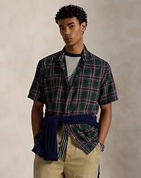 Classic Fit Plaid Linen-Cotton Shirt