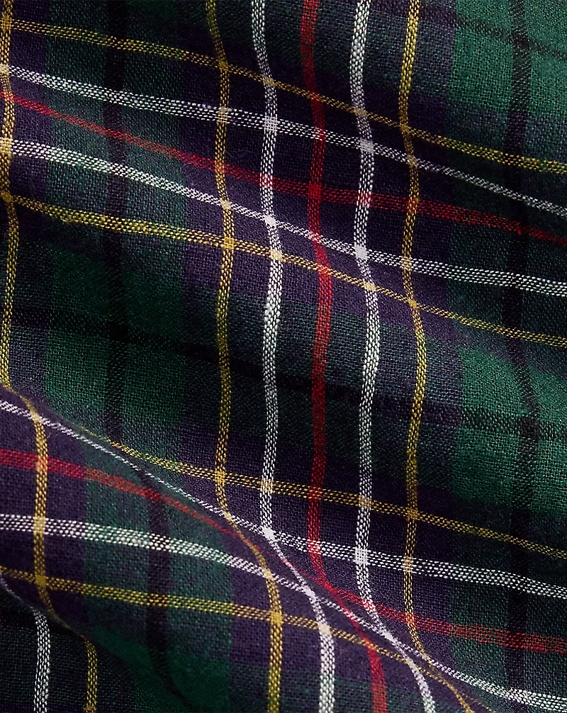 Classic Fit Plaid Linen-Cotton Shirt