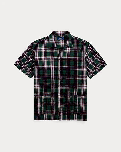 Classic Fit Plaid Linen-Cotton Shirt