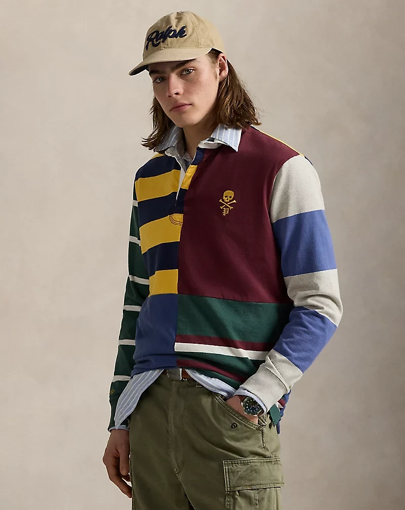 Classic Fit Patchwork Jersey Rugby Shirt