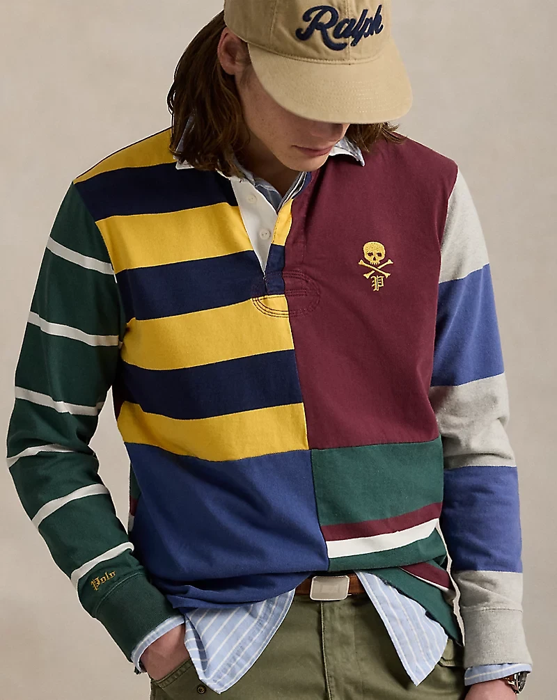 Classic Fit Patchwork Jersey Rugby Shirt