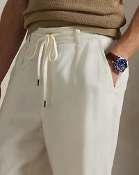 Lateef Relaxed Fit Pleated Linen Pant