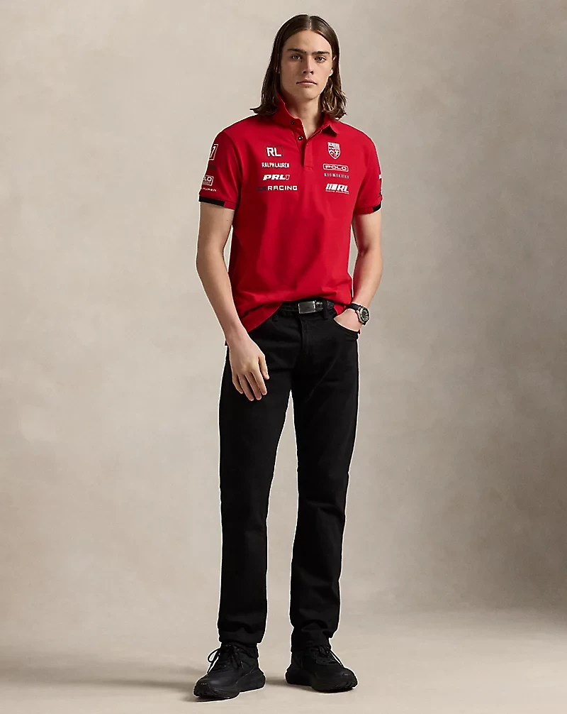 Custom Slim Fit Stretch Mesh Polo Shirt