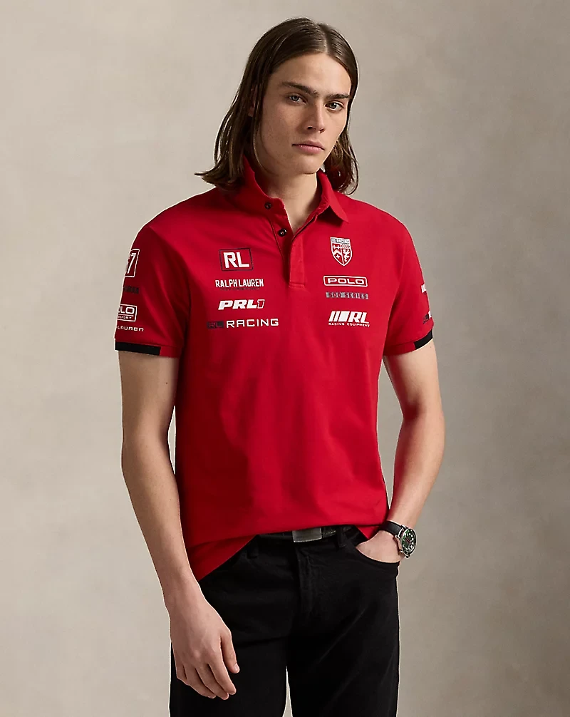 Custom Slim Fit Stretch Mesh Polo Shirt