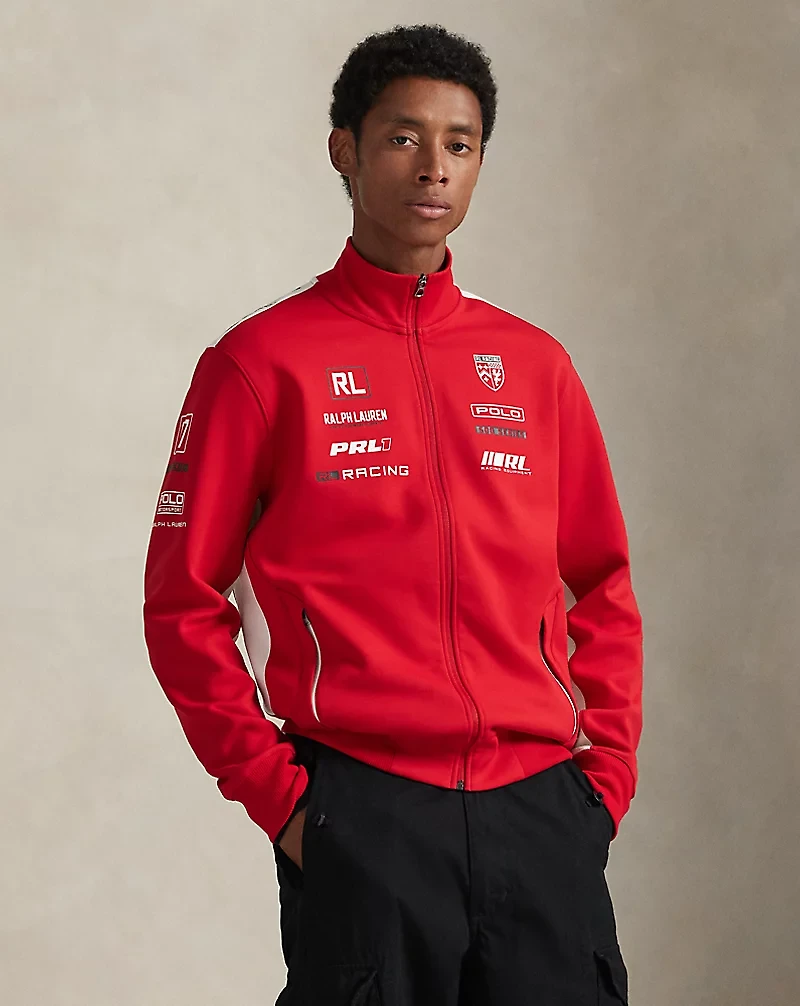 Stretch Double-Knit Graphic Track Jacket