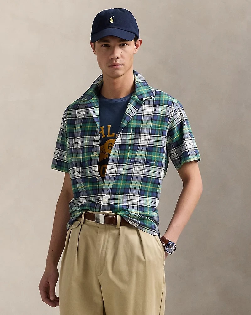 Classic Fit Madras Camp Shirt