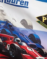 Classic Fit Racing-Print Camp Shirt
