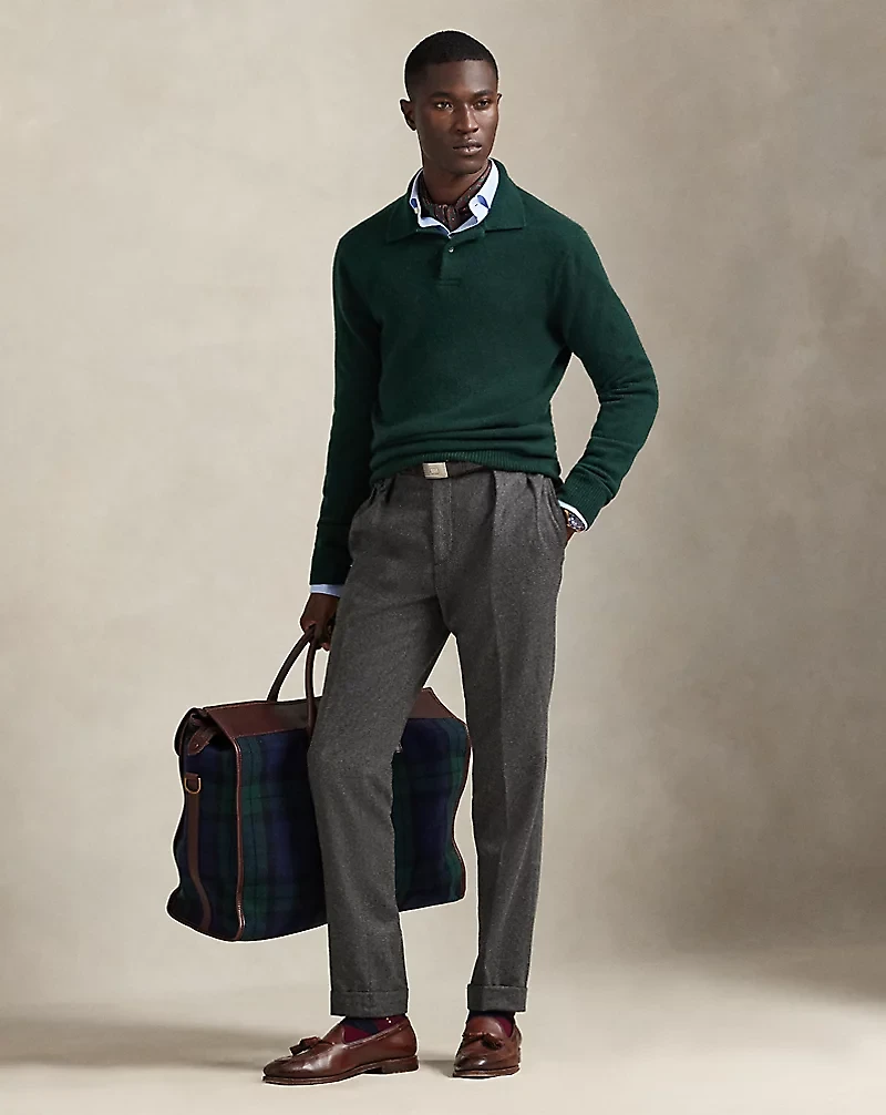 Cashmere Polo-Collar Sweater