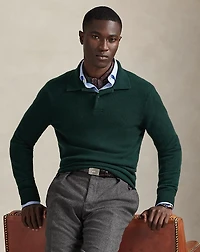 Cashmere Polo-Collar Sweater