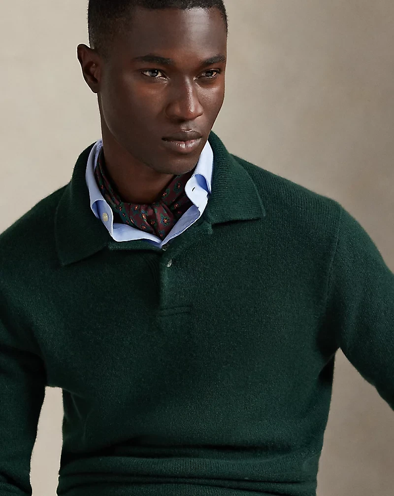 Cashmere Polo-Collar Sweater