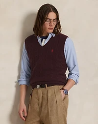 Cable-Knit Wool-Cashmere Sweater Vest