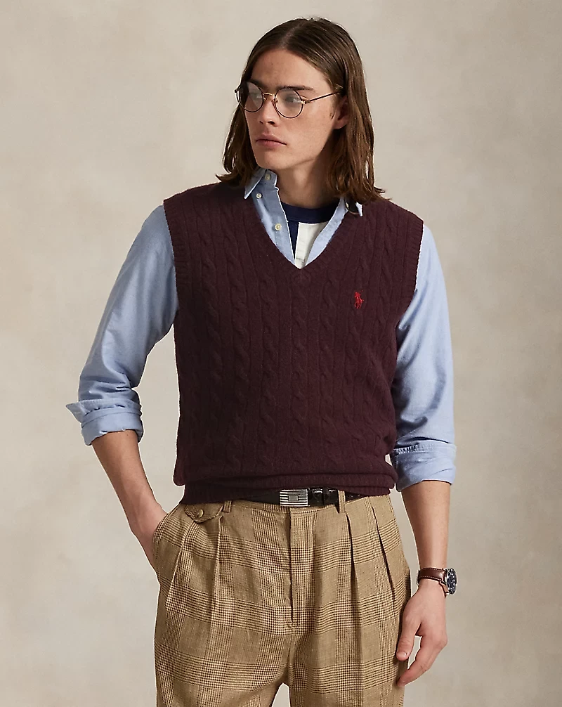 Cable-Knit Wool-Cashmere Sweater Vest