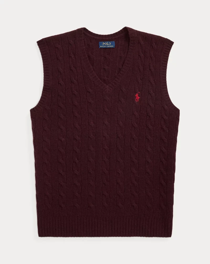 Cable-Knit Wool-Cashmere Sweater Vest