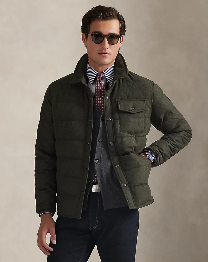 Herringbone Down Shirt Jacket