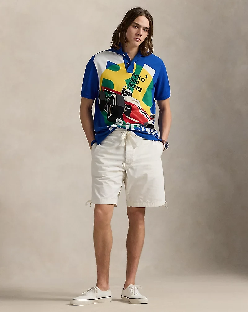 Classic Fit Mesh Graphic Polo Shirt