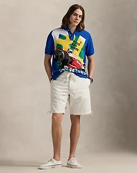 Classic Fit Mesh Graphic Polo Shirt