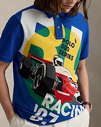 Classic Fit Mesh Graphic Polo Shirt