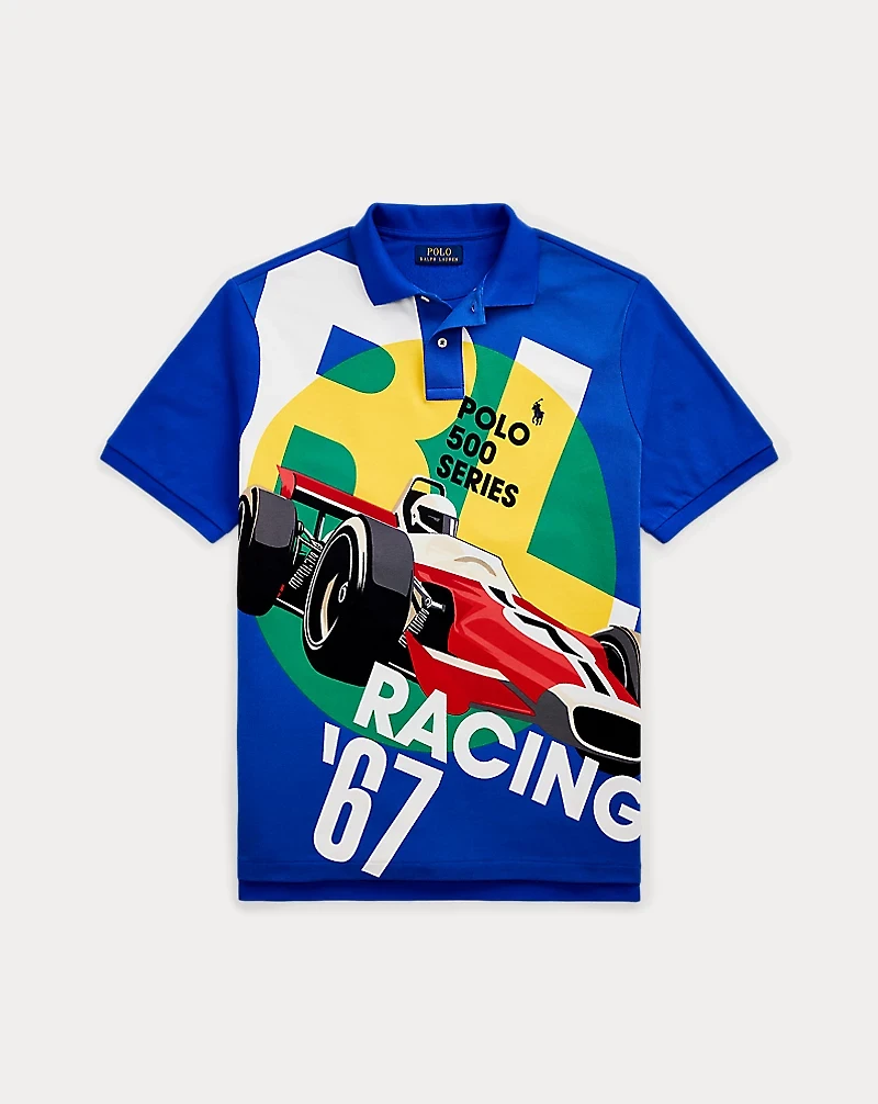 Classic Fit Mesh Graphic Polo Shirt